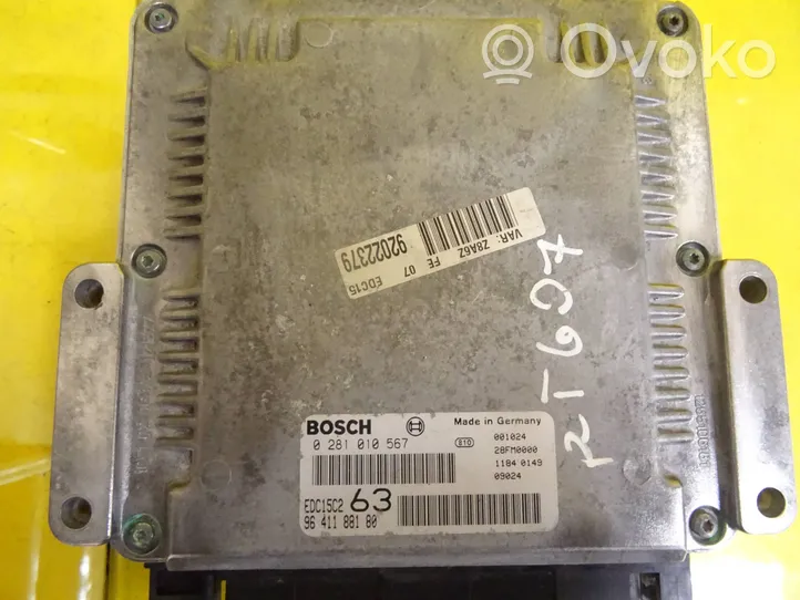 Peugeot 607 Sterownik / Moduł ECU 0281010567