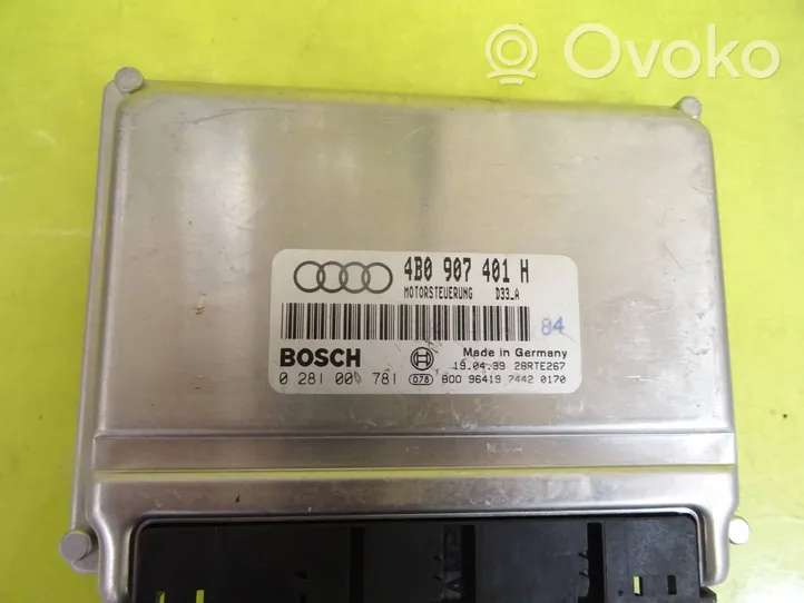 Audi A6 S6 C5 4B Moottorin ohjainlaite/moduuli 4B0907401H