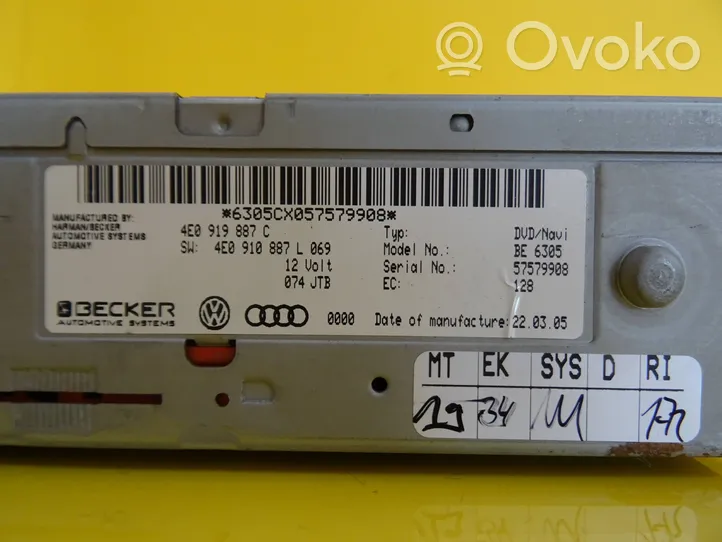 Audi A6 S6 C6 4F GPS navigation control unit/module 4E0919887C