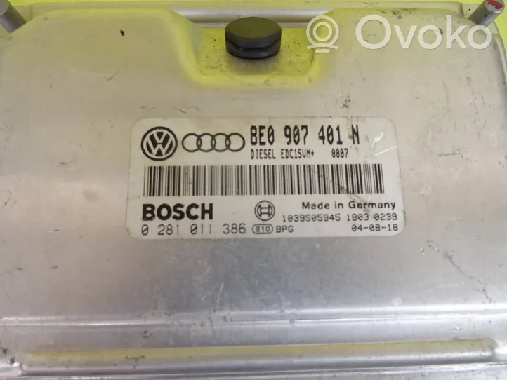 Audi A6 S6 C5 4B Moottorin ohjainlaite/moduuli 0281011386