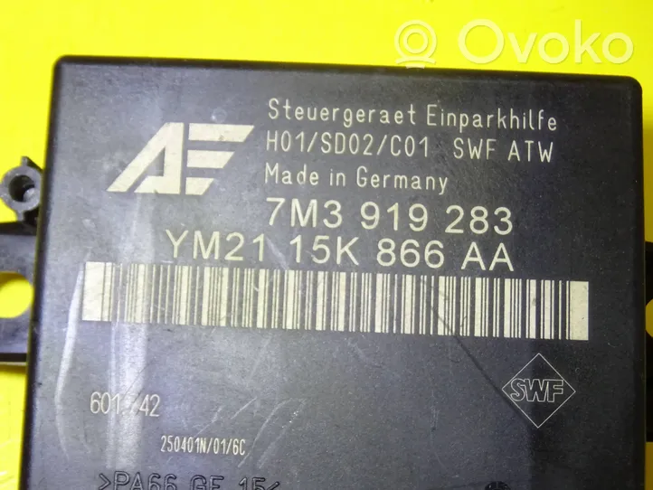 Volkswagen Sharan Pysäköintitutkan (PCD) ohjainlaite/moduuli 7M3919283