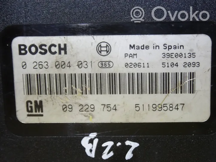 Opel Signum Pysäköintitutkan (PCD) ohjainlaite/moduuli 09229754