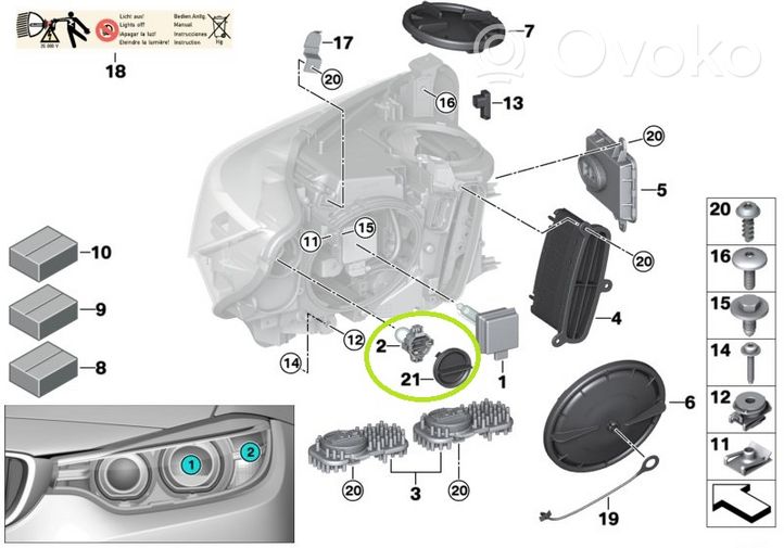 BMW 4 F32 F33 Clignotant avant 1300610092