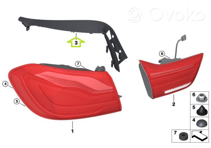 BMW 4 F36 Gran coupe Altro elemento di rivestimento bagagliaio/baule 7474490