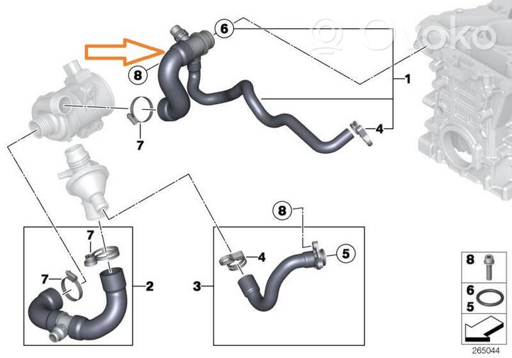 BMW 3 F30 F35 F31 Engine coolant pipe/hose 11537639998