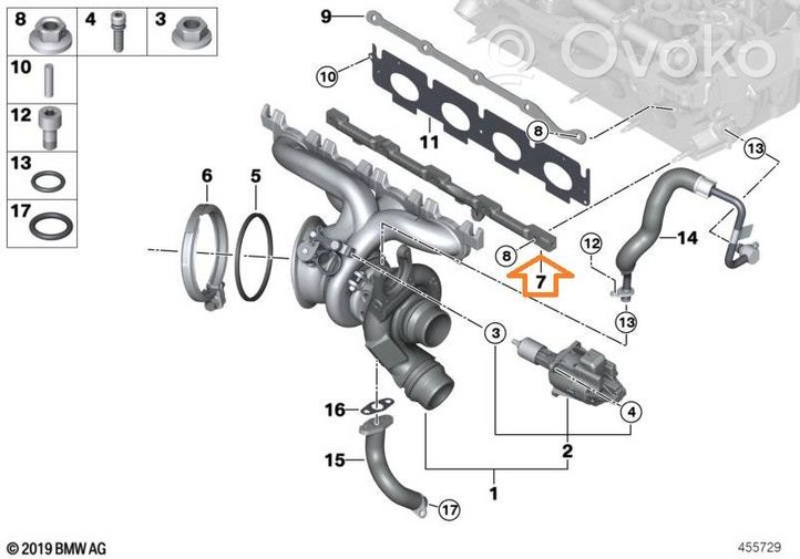 Mini One - Cooper F56 F55 Autres pièces collecteur d'échappement 11627617525