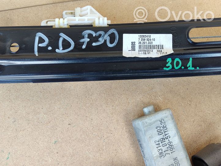 BMW 3 F30 F35 F31 Alzacristalli del portellone scorrevole con motorino 7259824