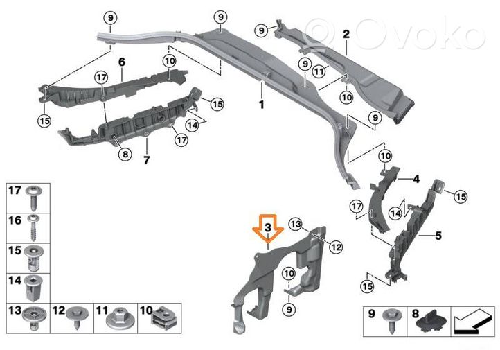 BMW X3 G01 Elementy poszycia kolumny kierowniczej 51757394808