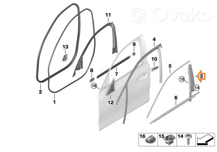 BMW 3 G20 G21 Moulure de porte avant 51437465138	