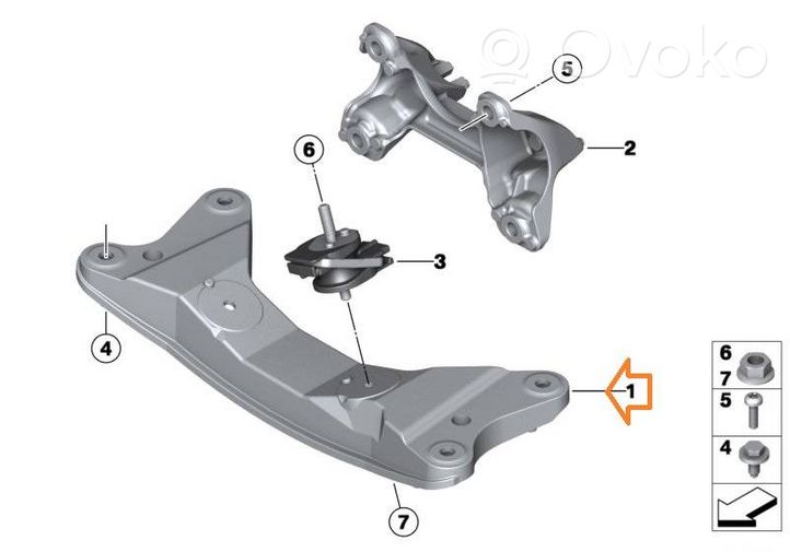 BMW 1 F20 F21 Supporto di montaggio scatola del cambio 6796605