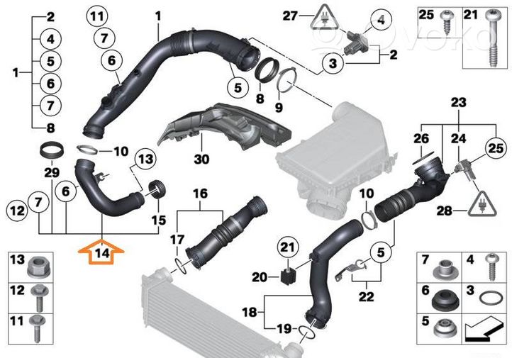 BMW X5 E70 Tuyau d'admission d'air 13717583715