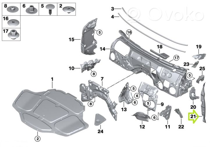 BMW 5 G30 G31 Rivestimento dell’estremità del parafango 7352221