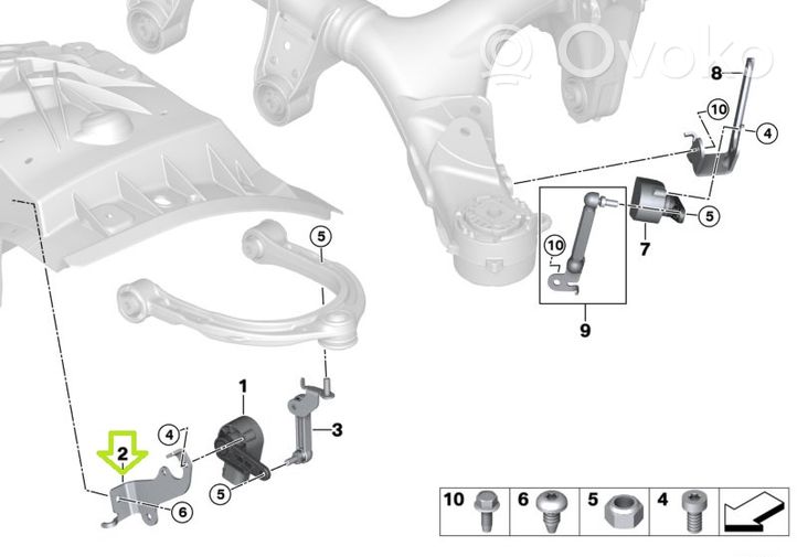 BMW 5 G30 G31 Sensore di livello faro/fanale 6870965