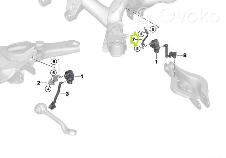 BMW 3 G20 G21 Aukščio daviklis (priekinių žibintų) 6783046