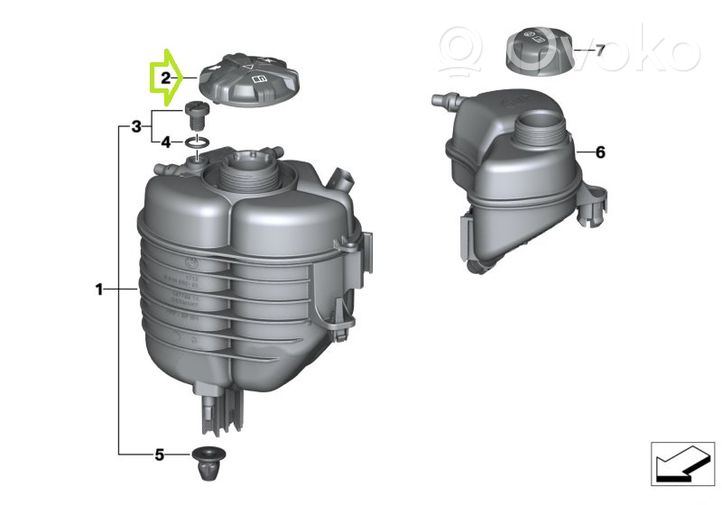 BMW 3 G20 G21 Coolant expansion tank/reservoir cap 7639020