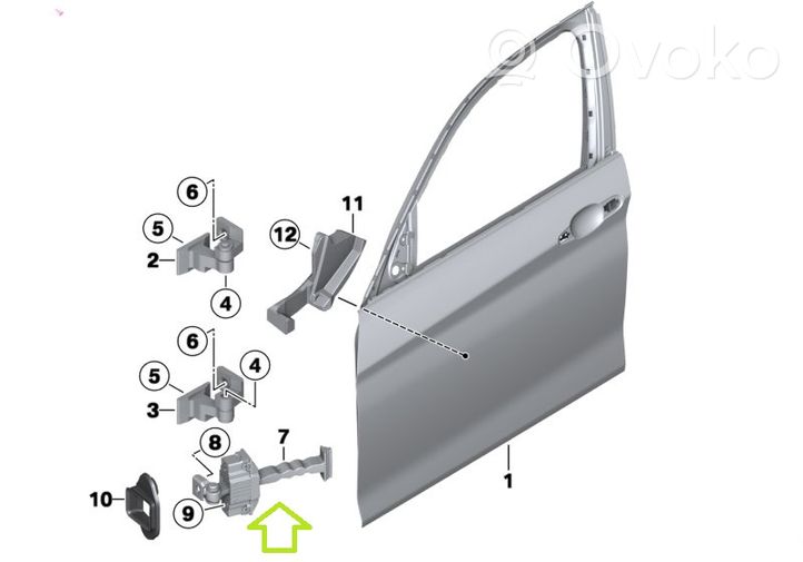 BMW 3 F30 F35 F31 Ogranicznik drzwi przednich 7446717