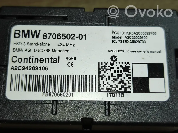 BMW M4 F82 F83 Oven keskuslukituksen ohjausyksikön moduuli 8706502