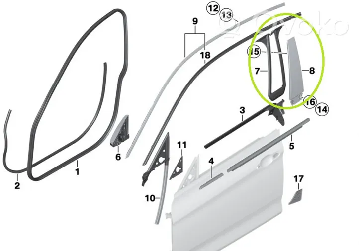 BMW 4 F36 Gran coupe Muu kynnyksen/pilarin verhoiluelementti 7453303