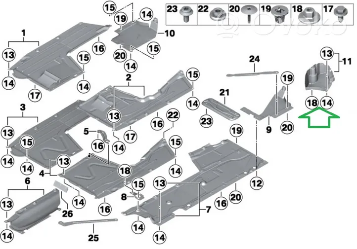 BMW 2 F22 F23 Šoninė dugno apsauga 7260766