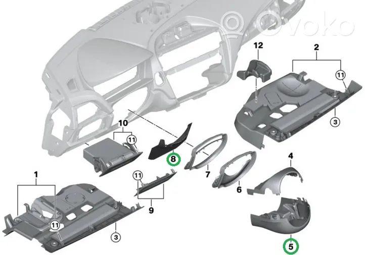 BMW 2 F22 F23 Ohjauspyörän pylvään verhoilu 6823468