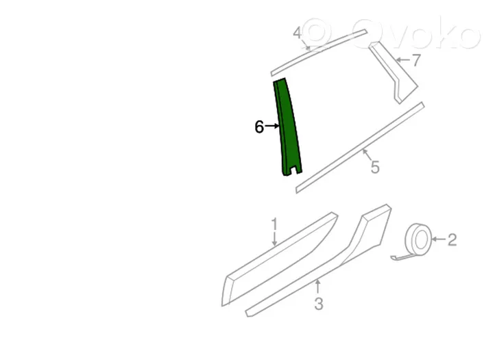 Porsche Macan Altro elemento di rivestimento della portiera anteriore 95B853352D