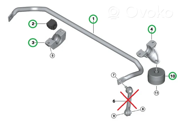 BMW 6 G32 Gran Turismo Aizmugurējais aktīvais stabilizators 6888533