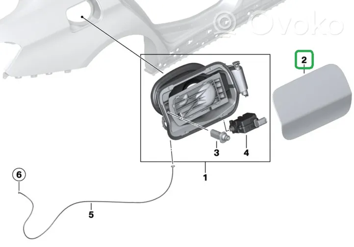 BMW 3 F30 F35 F31 Polttoainesäiliön korkki 7238058