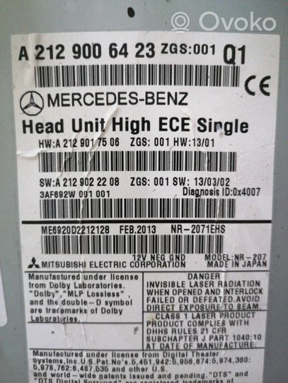 Mercedes-Benz E W212 GPS-navigaation ohjainlaite/moduuli A2129006423