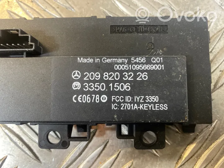 Mercedes-Benz CLK A209 C209 Keyless (KESSY) go control unit/module 2098203226