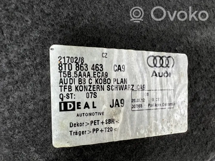 Audi A4 S4 B8 8K Tappeto di rivestimento del fondo del bagagliaio/baule 8T0863463