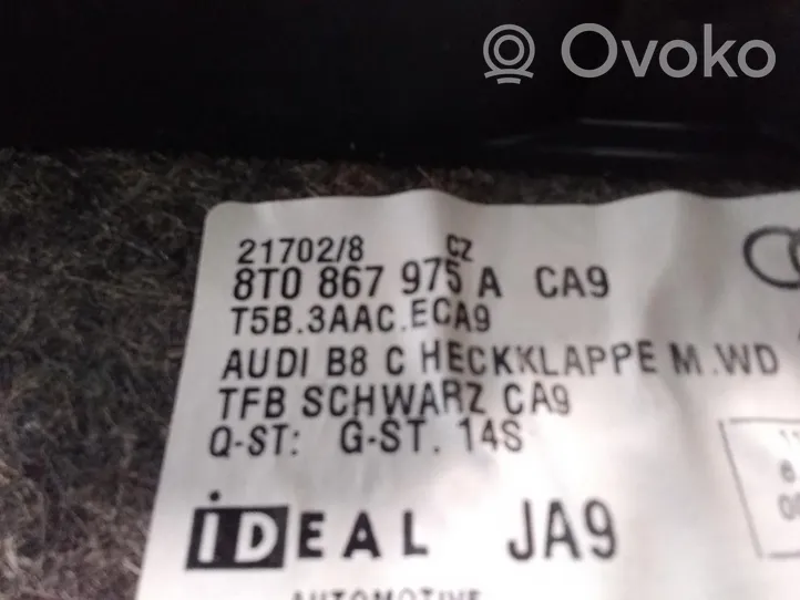 Audi A5 Sportback 8TA Muu vararenkaan verhoilun elementti 8T0867975A