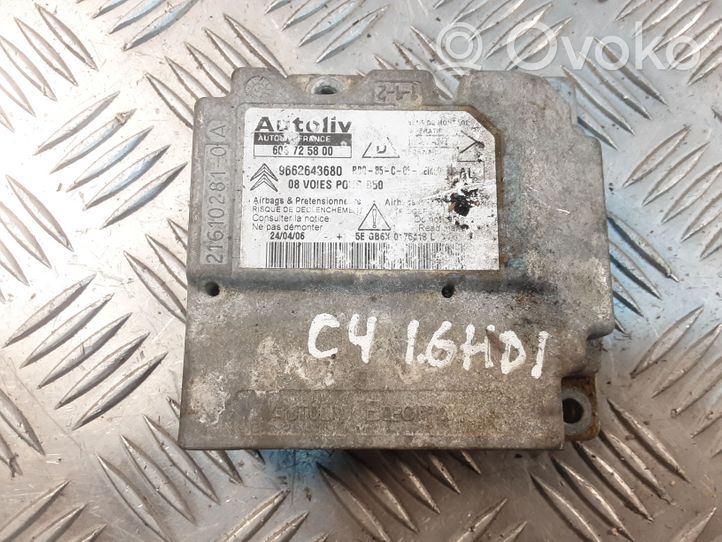 Citroen C4 Aircross Gaisa spilvenu vadības bloks 603725800