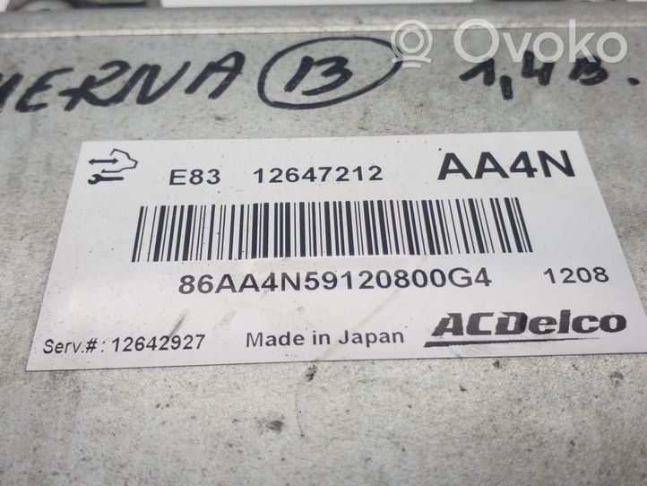 Opel Meriva B Unité de commande, module ECU de moteur 12647212