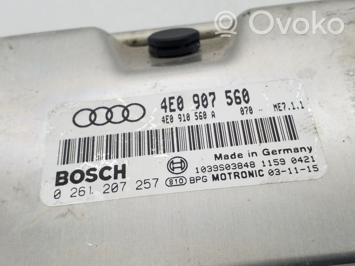 Audi A8 S8 D3 4E Unité de commande, module ECU de moteur 4E0907560