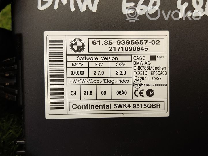 BMW 5 E60 E61 Imobilaizera vadības bloks 9395657