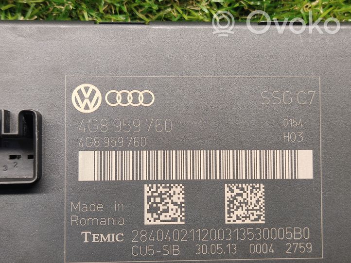 Audi A6 S6 C7 4G Sėdynės valdymo blokas 4G8959760