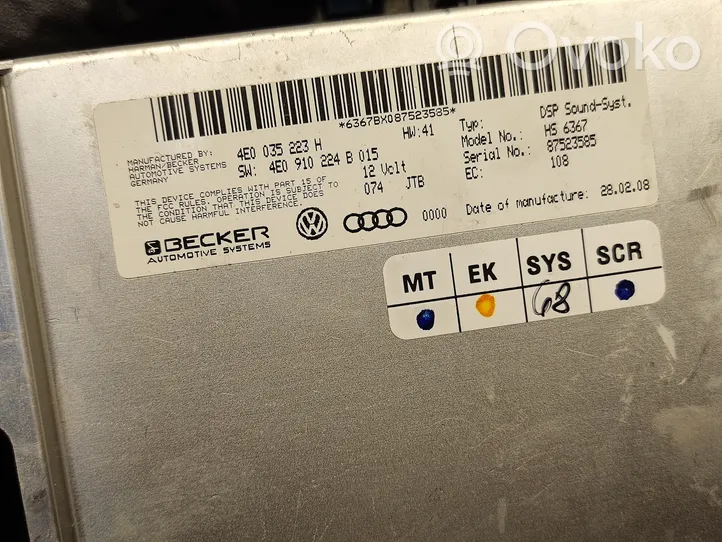 Audi A8 S8 D3 4E Amplificatore 4E0035223H