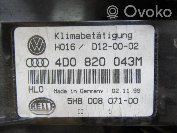 Audi A8 S8 D2 4D Centralina/modulo climatizzatore 