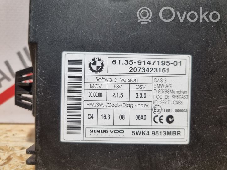 BMW 5 E60 E61 Unité de contrôle module CAS 9147195