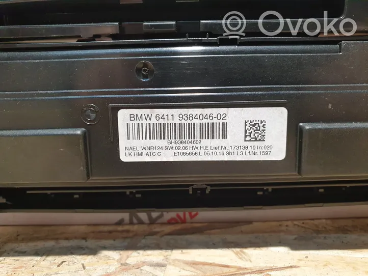 BMW 3 F30 F35 F31 Climate control unit 9384046