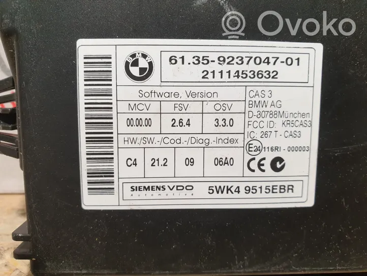 BMW 1 E82 E88 Unité de contrôle module CAS 9237047