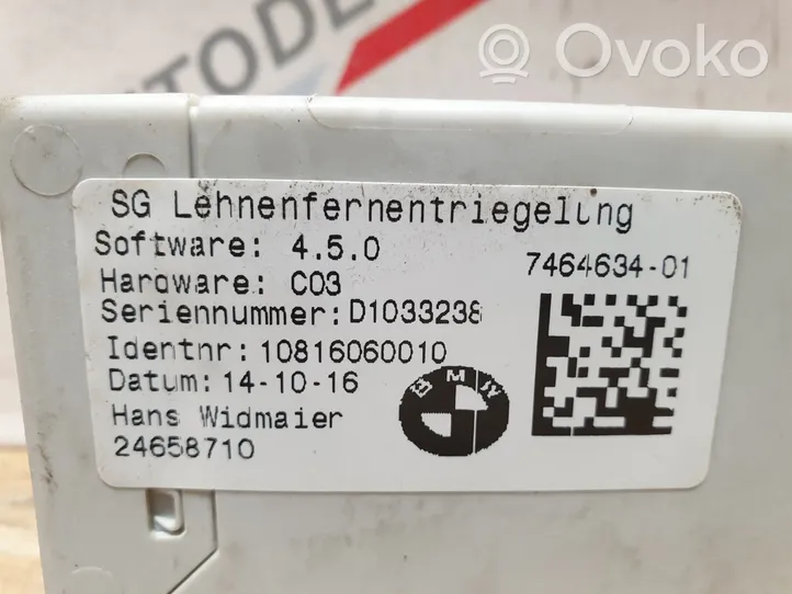 BMW X1 F48 F49 Istuimen säädön moduuli 7464634