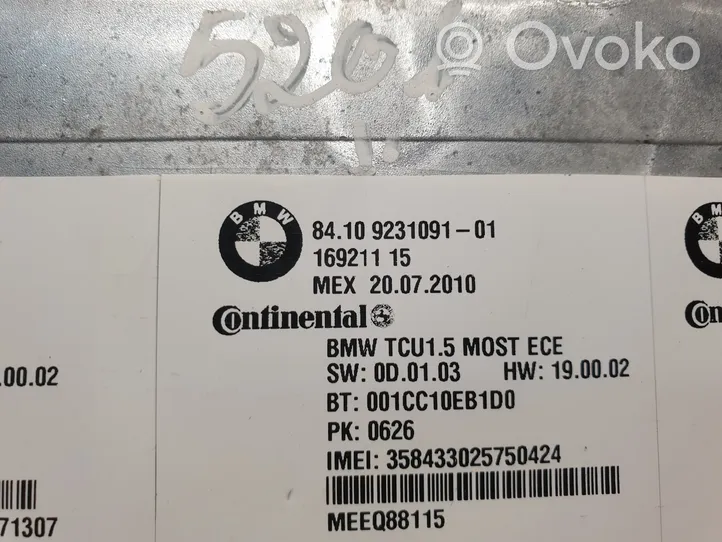 BMW 5 F10 F11 Module unité de contrôle Bluetooth 9231091