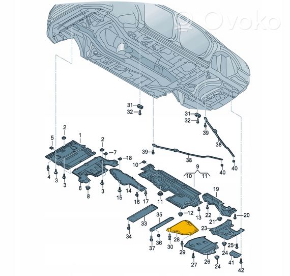 Audi A8 S8 D5 Copertura sottoscocca centrale 4N0825311C