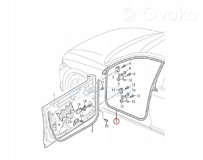 Volkswagen Arteon Front door rubber seal 3G8867338Q