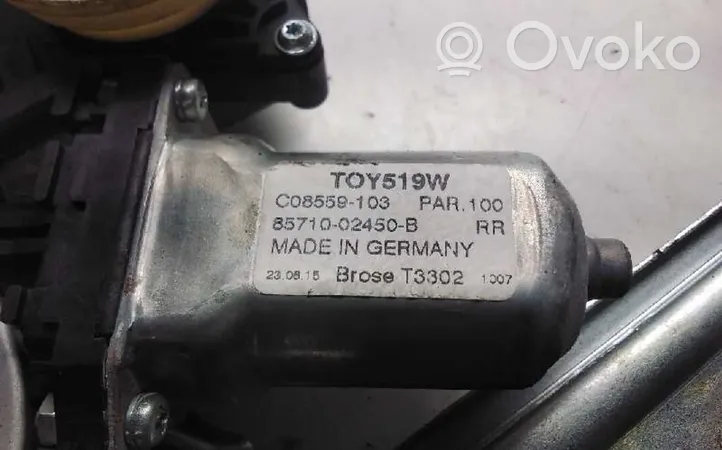 Toyota Auris E180 Mechanizm podnoszenia szyby tylnej bez silnika 857100245B