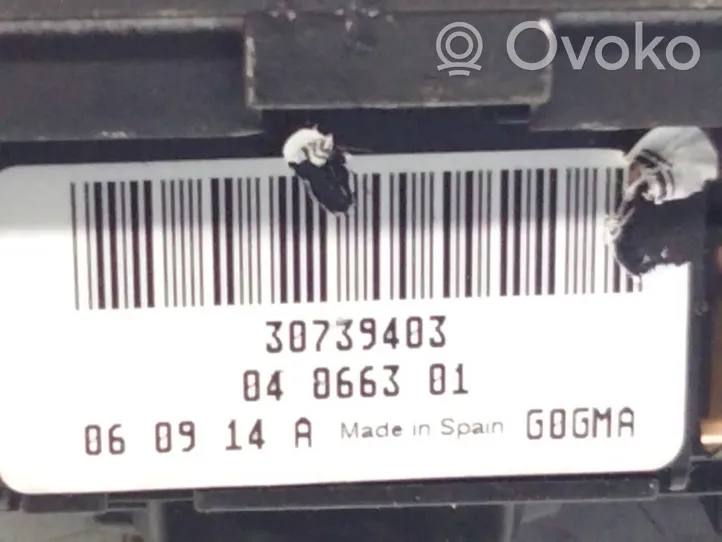 Volvo S80 Interruttore di regolazione dell’illuminazione del quadro 30739403