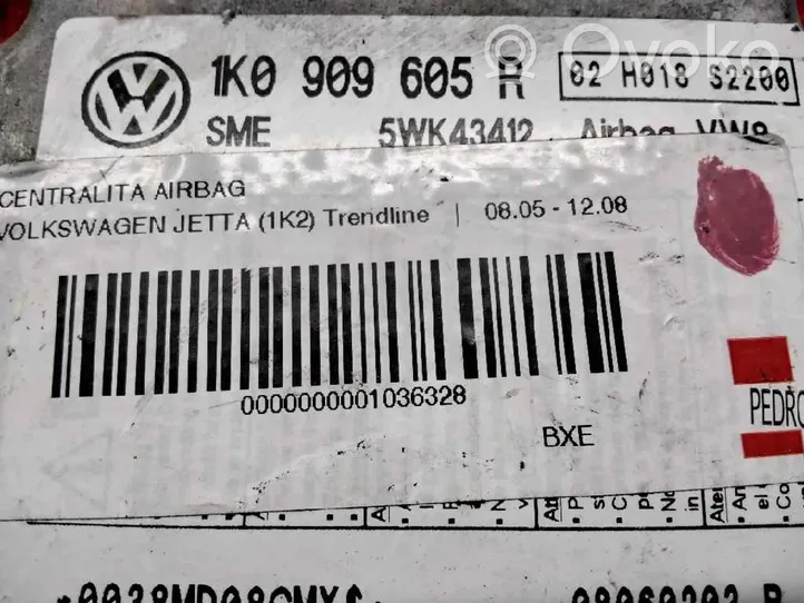 Volkswagen Jetta V Sterownik / Moduł Airbag 1K0909605R