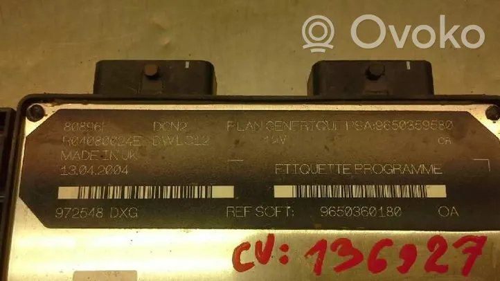 Citroen C15 Moottorin ohjainlaite/moduuli 9650359580