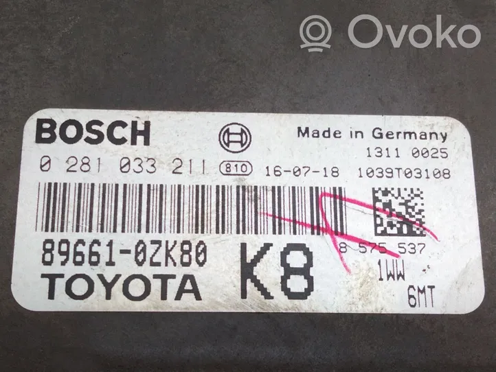 Toyota Auris E180 Calculateur moteur ECU 896610ZK80